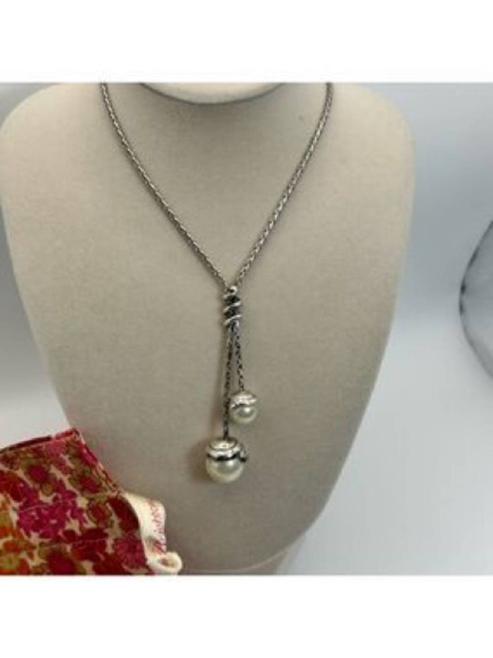 Brighton Elegant Silver Pearl Pendant Necklace and Earrings Set - White